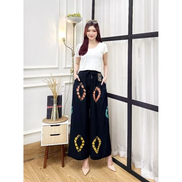 Celana Wanita Kulot Palazo Panjang Wanita Terkini Rayon Premium Motif Tie Dye