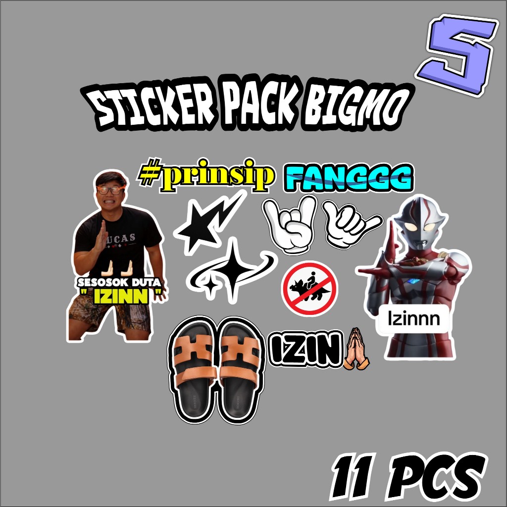 Jual STICKER PACK ISI 11 PCK STICKER PACK BIGMO IZIN | Shopee Indonesia