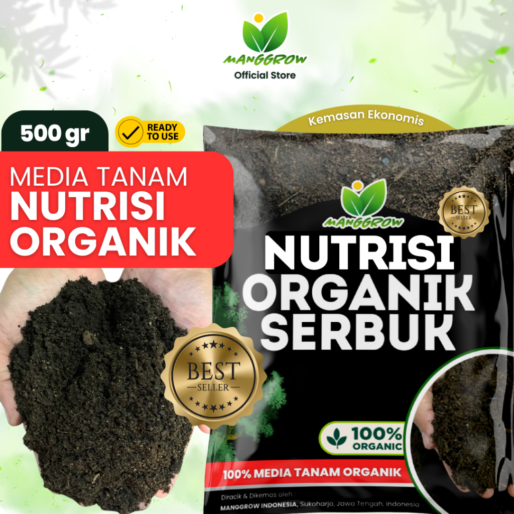 Pupuk Booster Organik 500gr - Pupuk Organik Serbuk Pelebat Buah Nutrisi Penyubur Tanaman 1/2 kilo