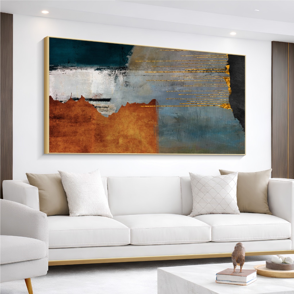 DVliving Hiasan Dinding Ruang Tamu 120x60cm, 80x40cm, 60x30cm Kanvas + Bingkai (Frame) Wall Decor Abstract | Hiasan Dinding Abstrak | Wall Decor Ruang Tamu & Kamar Minimalis | Pajangan Rumah Lukisan Canvas Home Decor Aesthetic, Hiasan Dinding Aesthetic