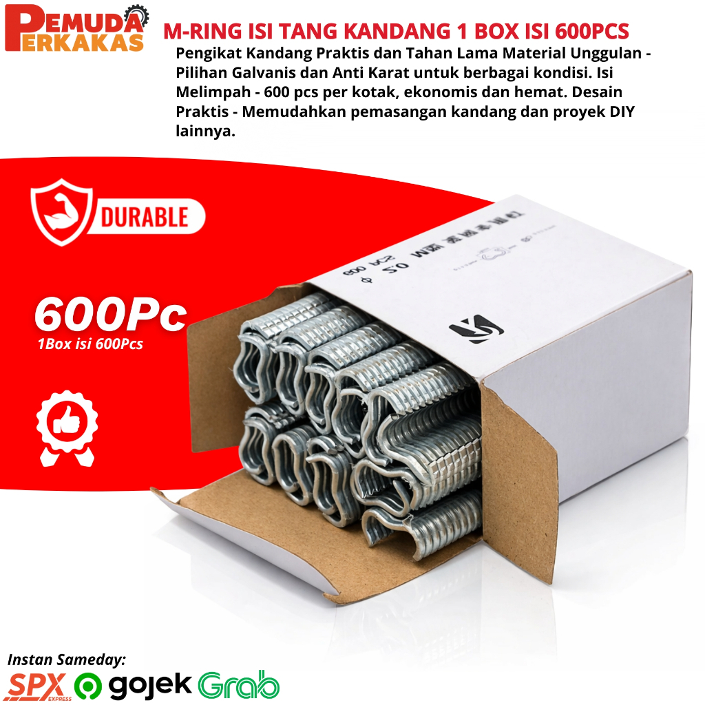 Jual M-Ring Isi Tang Kandang 1 Box Isi 600pcs Staples Tang Pengikat ...