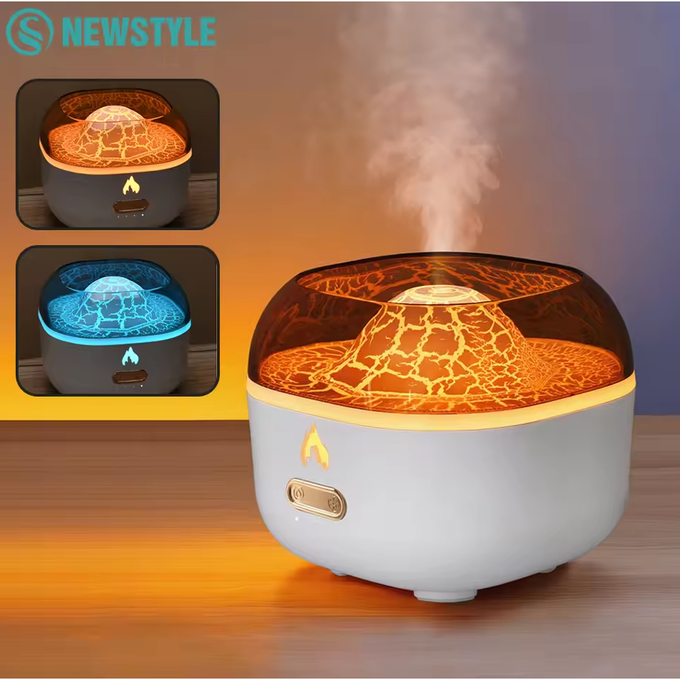 Jual Volcano Diffuser 200ml Humidifier Aromaterapi Estetik Lampu RGB ...