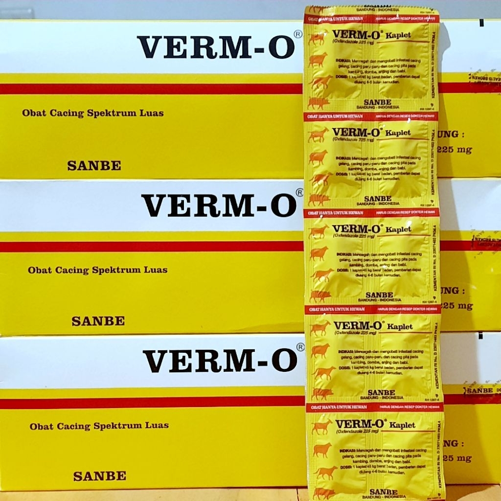 Jual VERM O 1 STRIP ISI 10 KAPLET OBAT CACING KAMBING DOMBA | Shopee ...
