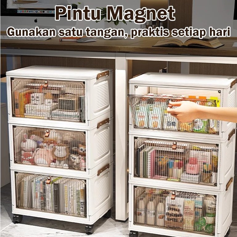 Gambar 5 Lemari Lipat Serbaguna 38cm Anti Debu Rak Storage Transparan Premium