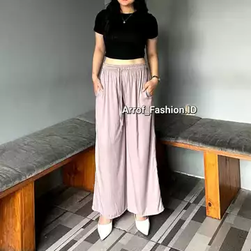 Arrof Fashion Everyday Pants Cullot Pants Celana Panjang Wanita Baggy Kantor Kuliah Kulot