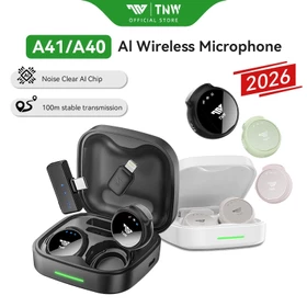 TNW A41 Wireless Microphone 2 In 1 Clip On Mic Magnetic Mikrofon AI Noise Canceling For Vlogger