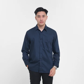 Heyplain Kemeja Lengan Panjang Hitam Kemeja Pria Lengan Panjang