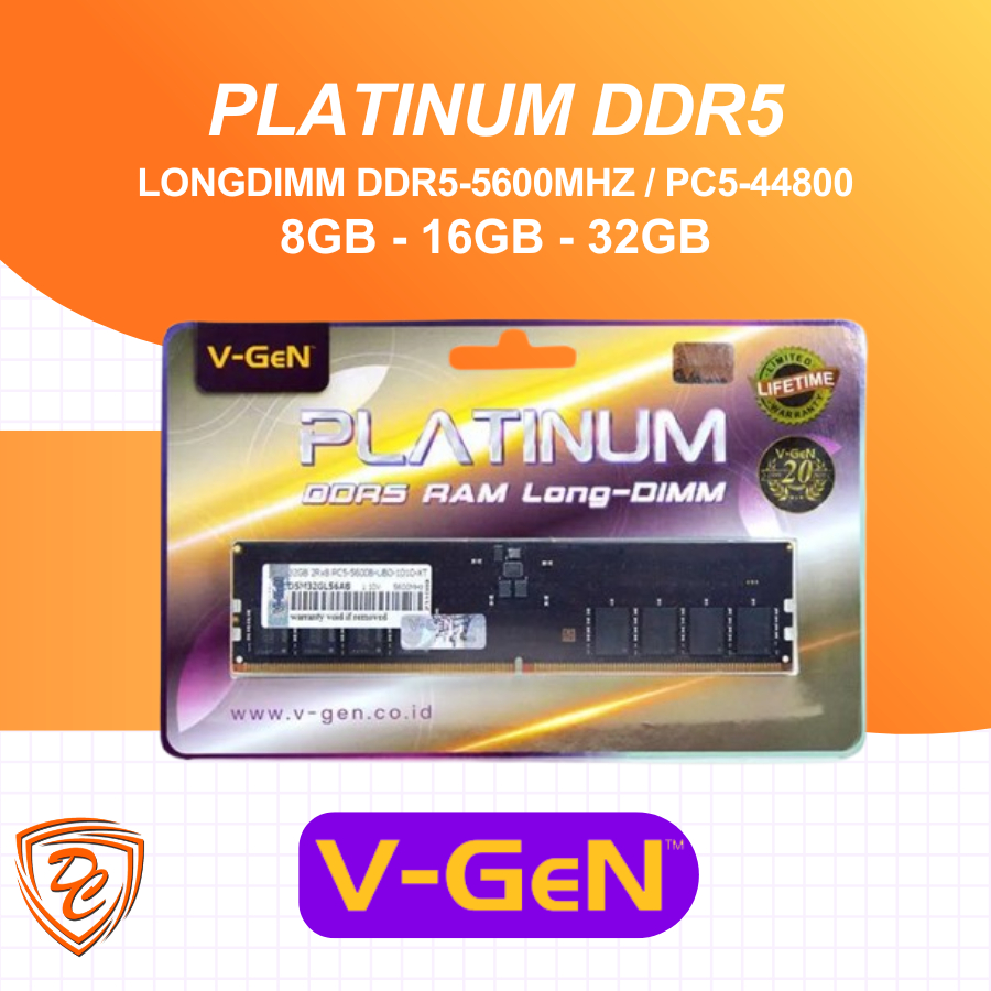 Jual DDR5 V-GeN Platinum 8GB / 16GB / 32GB Longdimm PC 44800 / 5600Mhz ...