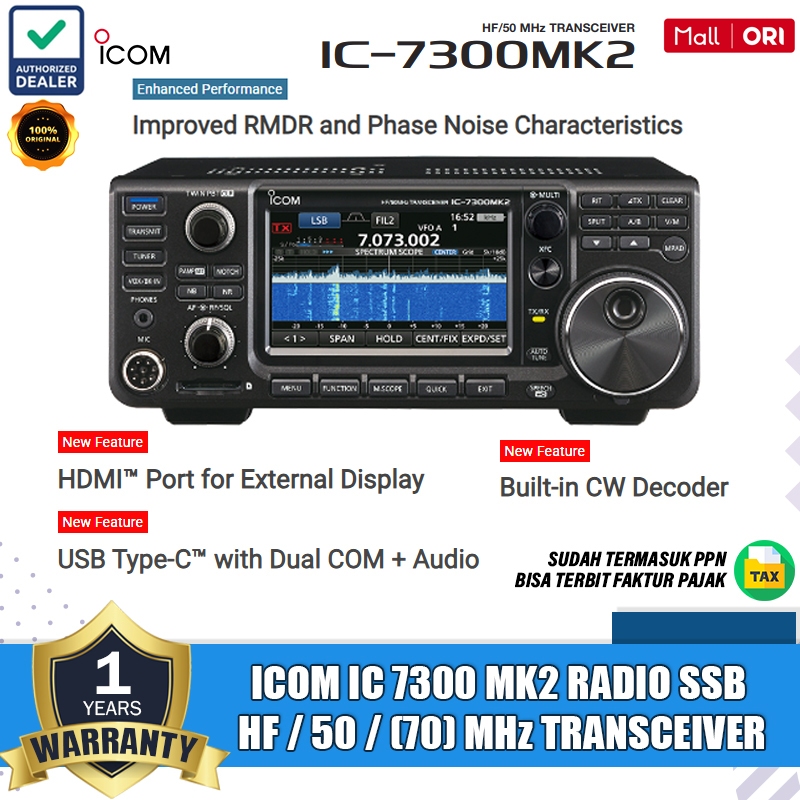 Jual Icom Ic 7300 MK2 Touchscreen Radio SSB HF Icom IC 7300 Mk2 HF/50 ...
