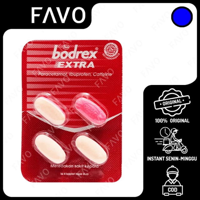 Bodrex Extra Obat Sakit Kepala Berat dengan Paracetamol - 4 Kaplet