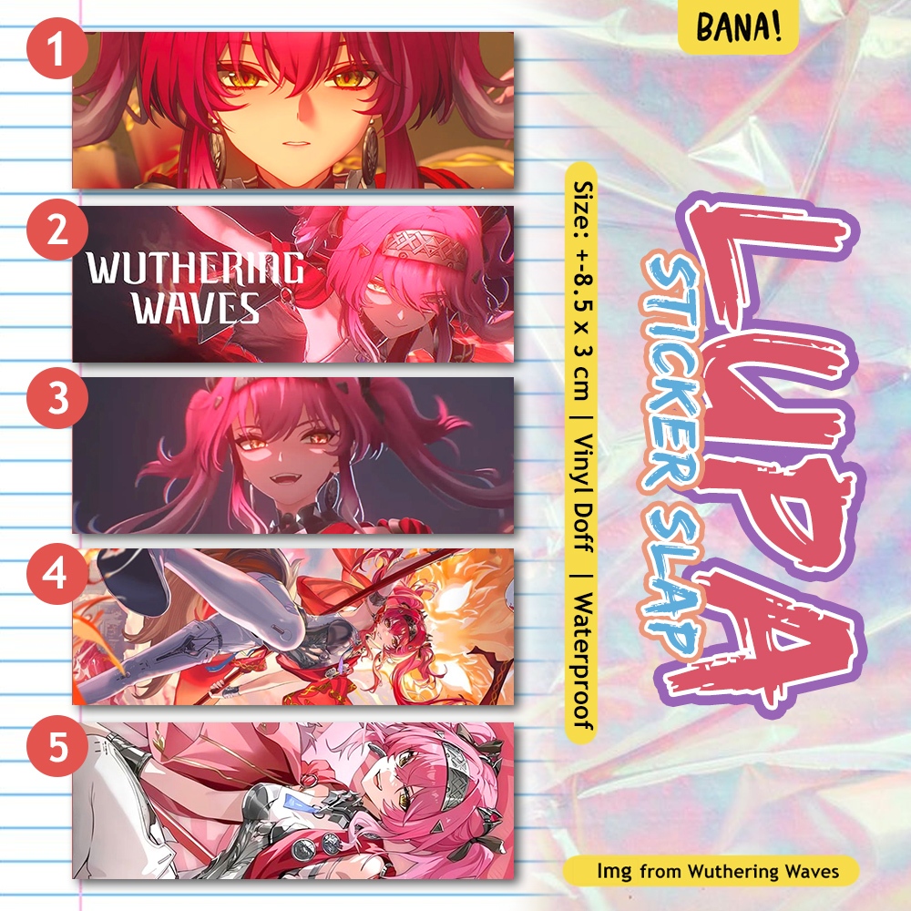 Jual Wuthering Waves LUPA Sticker Slap Anime Waterproof Premium | BANA ...