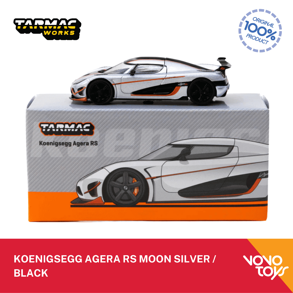 Modellino Tarmac Works Koenigsegg Agera RS 1/64 – Argento/Nero – Serie Global64