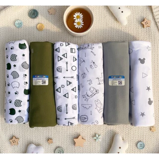 6 Pcs Bedong Bayi Baru Lahir Bahan Lembut Kaos Katun Pe Double Ukuran Jumbo 90x110 Cm SNI