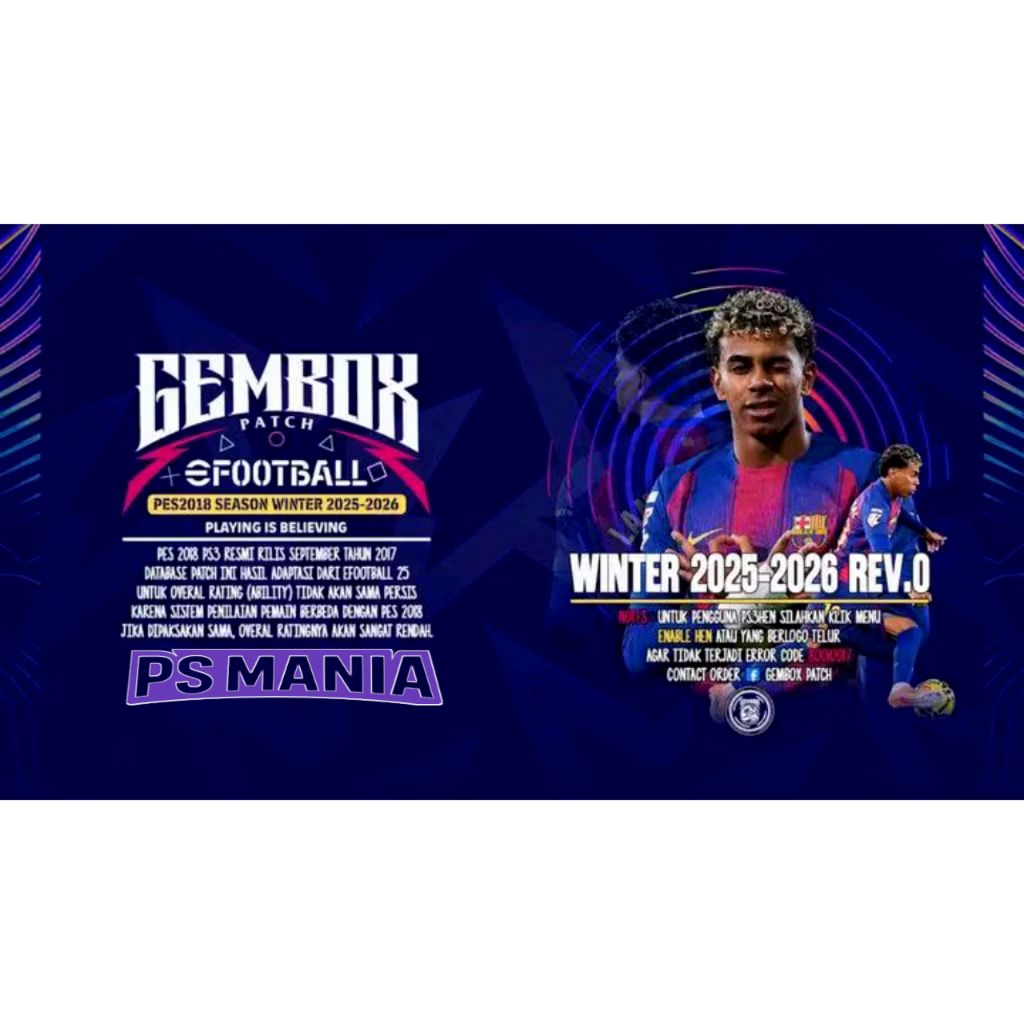 Jual PES 2026 PS3 GEMBOX PATCH WINTER 2026 PKG Shopee Indonesia Id 11134207 8224y