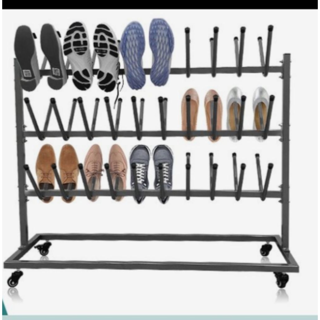 Jual rak sepatu multifungsi bahan besi holow 2x2 rak sepatu modern ...
