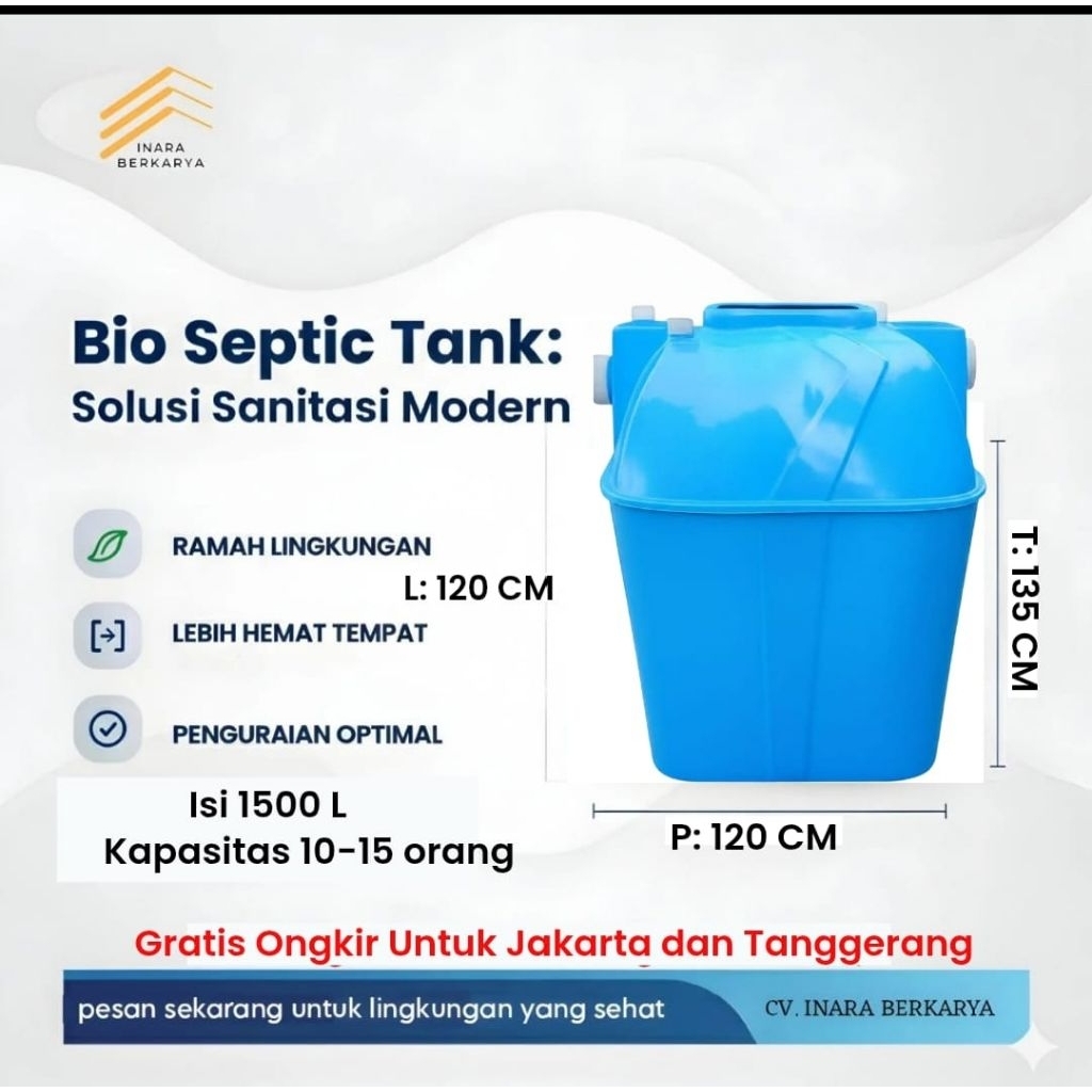 Jual Septic Tank Biotech Biofil Biotank Biofilter Sepiteng 1500Liter ...