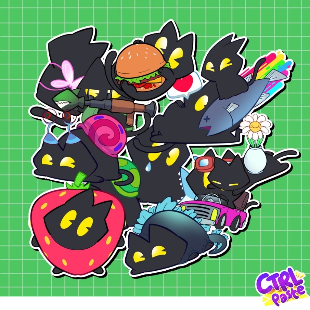 Jual sticker pack kucing hitam lucu dekorasi | Shopee Indonesia