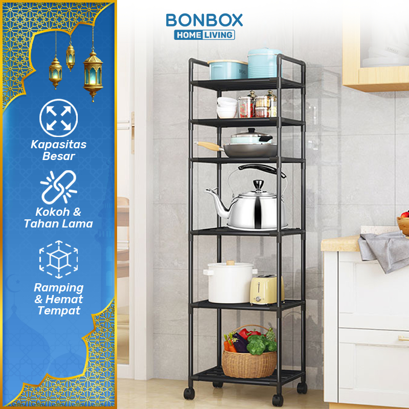 Jual BONBOX Homeliving - Rak Dapur Serbaguna 6 Tingkat Minimalis Besi ...