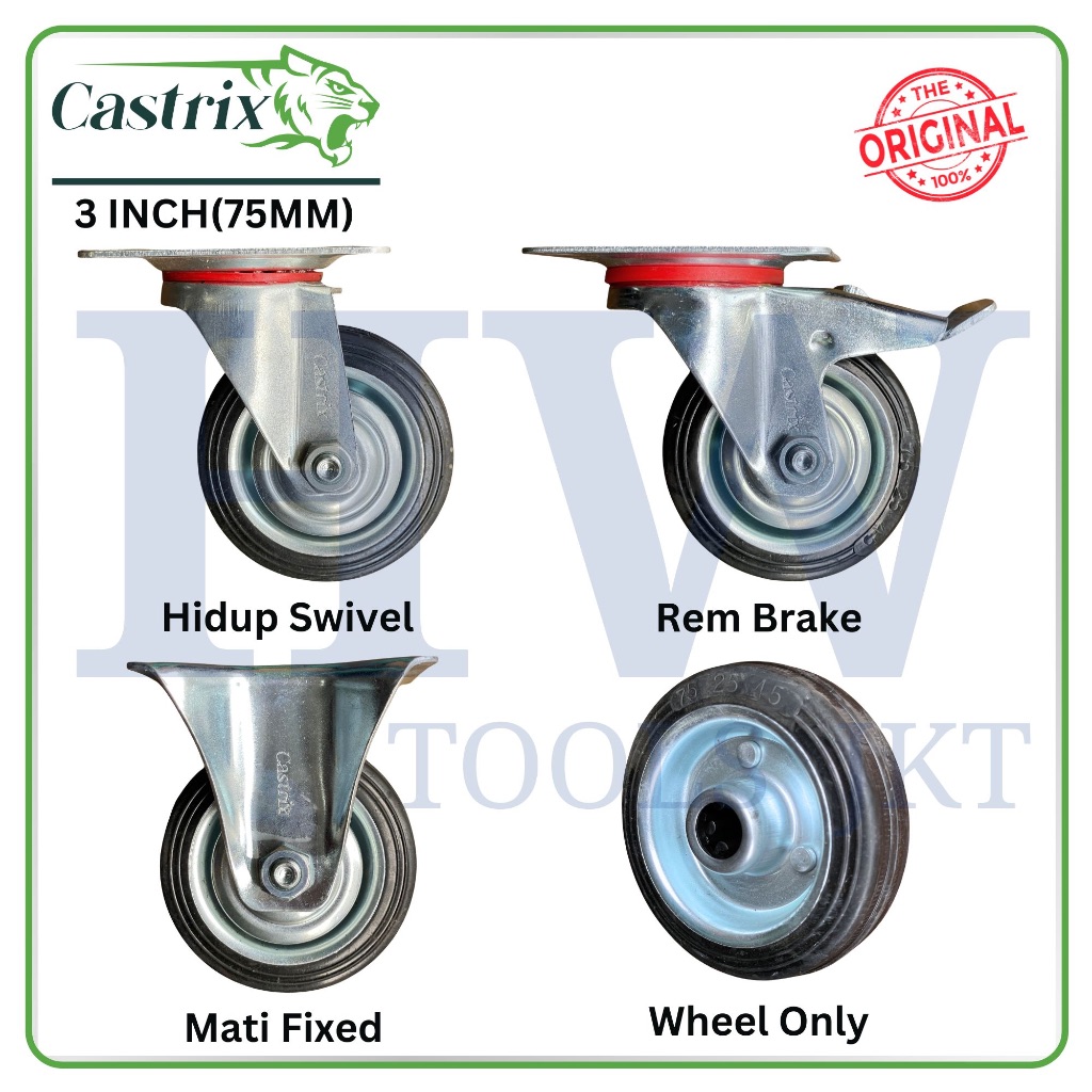 Jual Castrix Roda Meja Karet Troli Rak Etalase Steling 3