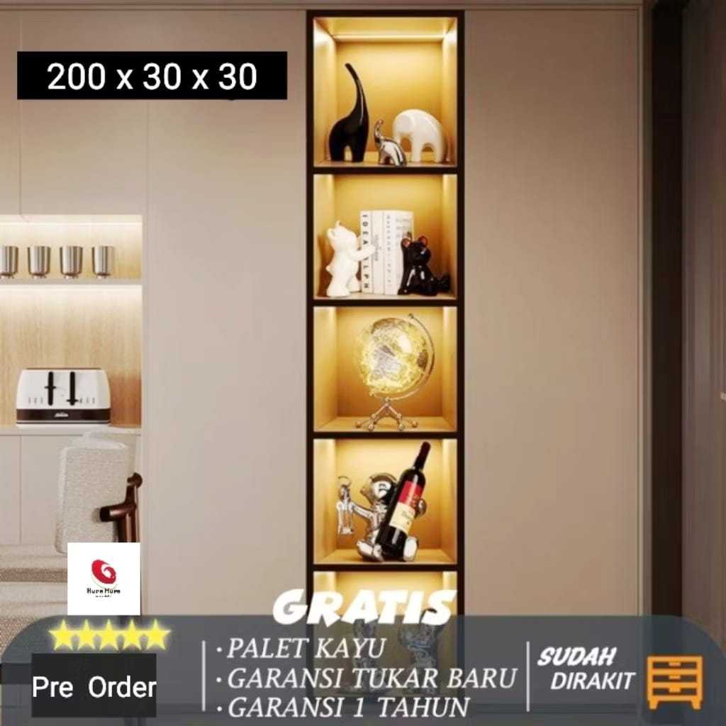 Jual RAK SAMPING + Lampu LED BACKDROP TV MINIMALIS Bisa custom ukuran ...