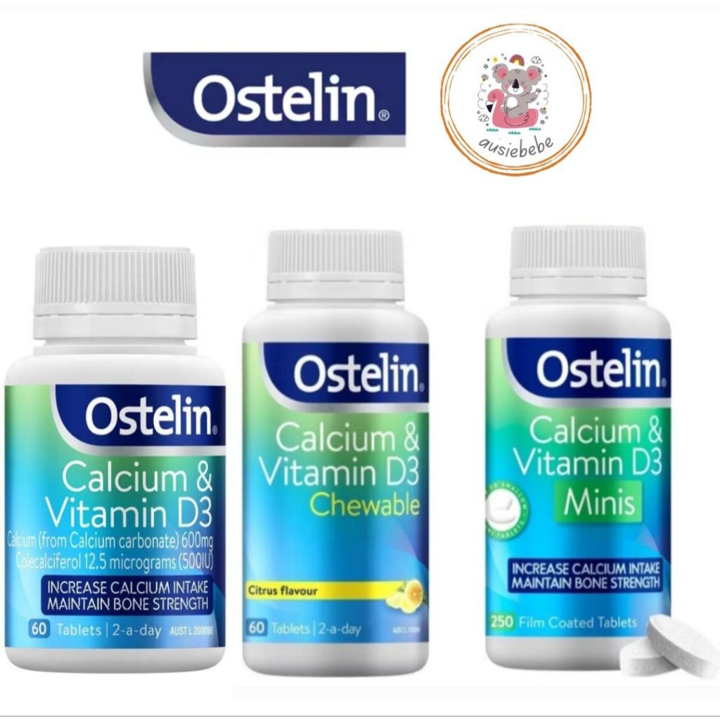 Jual Ostelin Calcium & Vit D 250 Mini Tablets / Calcium & Vitamin D3 60 ...