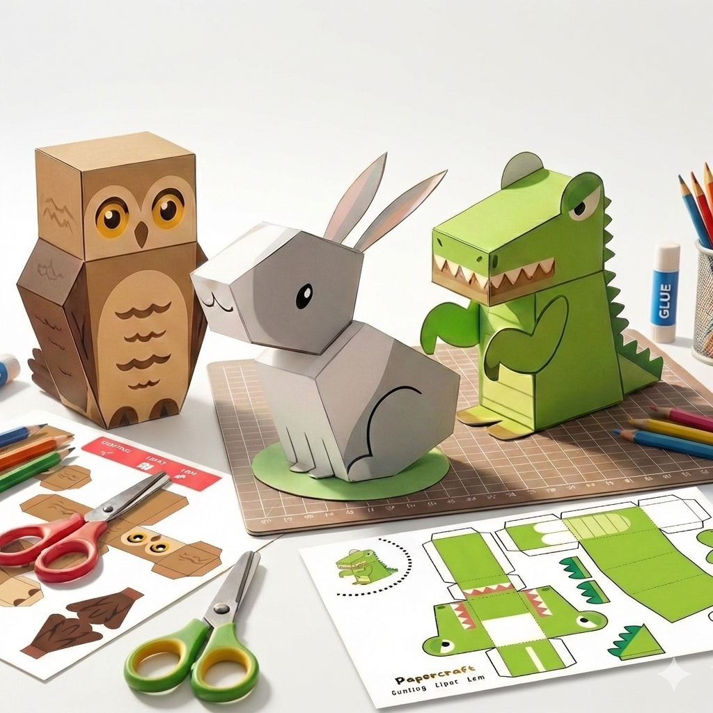 Jual Mainan Edukasi dan Kreativitas Anak - Papercraft Lembar Aktivitas ...