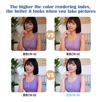 Selfie Ring Light 9 Levels Mirror Clip Dengan 3 Suhu Warna