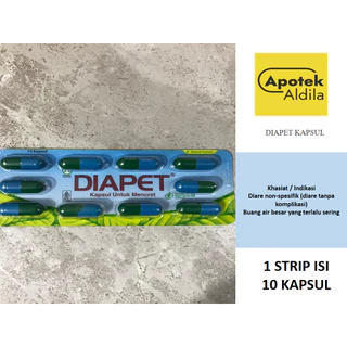 DIAPET KAPSUL PERSTRIP ISI 10 KAPSUL UNTUK DIARE MENGURANGI BUANG AIR BESAR