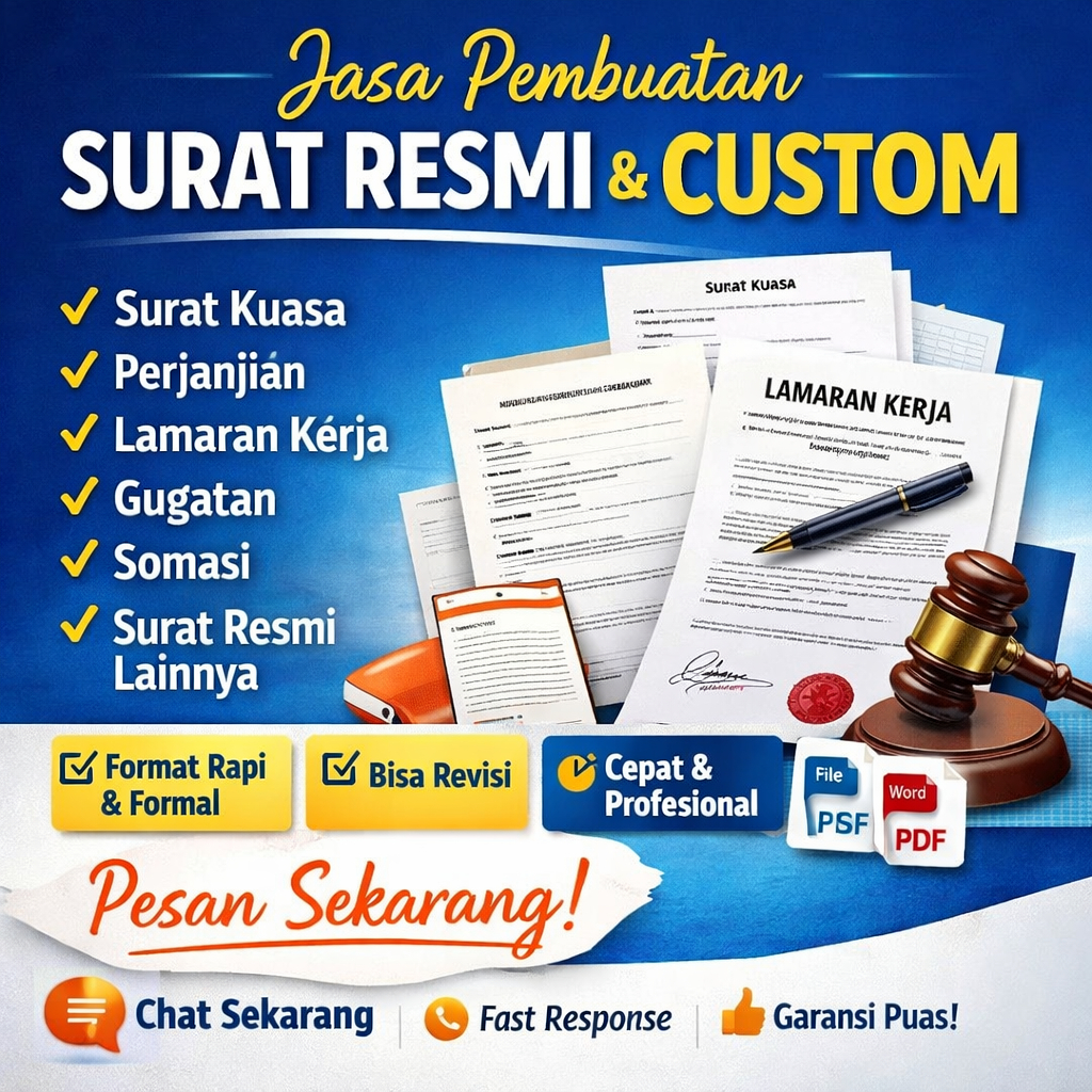 Jual Jasa Pembuatan Surat Resmi Custom | Surat Kuasa | Surat Perjanjian ...
