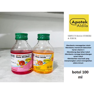 SIRPLUS SIRUP JERUK DAN STOBERI 100 ML Meprofarm, MEMBANTU MENGURANGI RASA PAHIT PADA OBAT