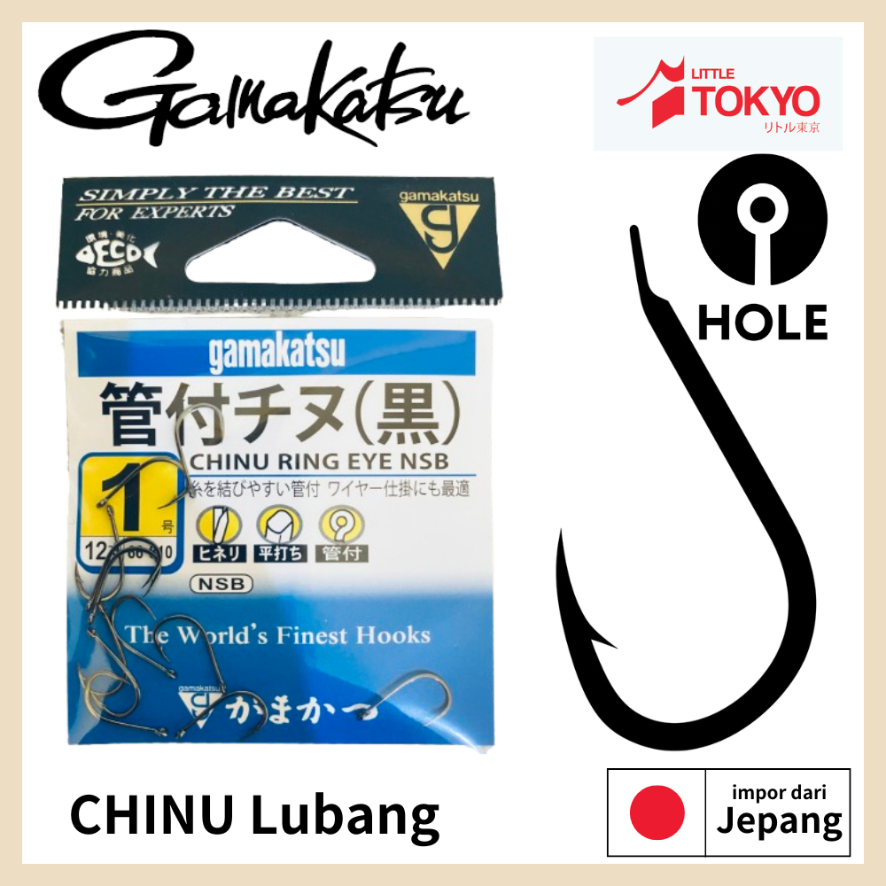 Mata Kail Pancing Gamakatsu CHINU RING EYE WITH HOLE Original Japan