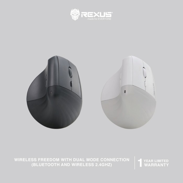 Jual Mouse REXUS Wireless + Bluetooth Clif Vertical V.2 Autosleep 7D QV ...