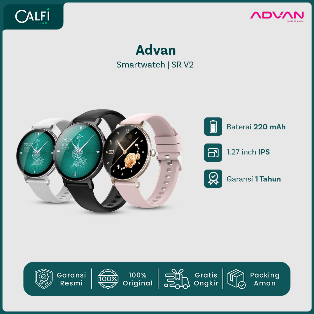Jual ADVAN Smartwatch SR V2 | AI Voice Assistant | Wireless Bluetooth ...