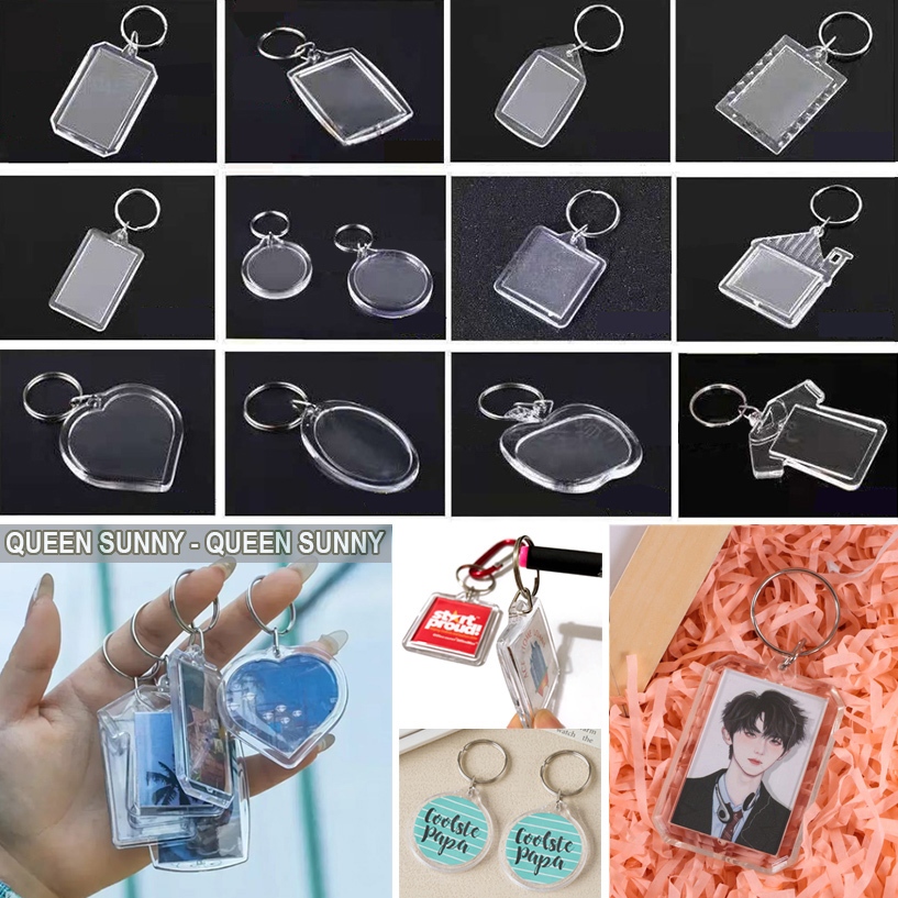 Jual 1 Pcs Gantungan Kunci Akrilik Insert Paper Photo DIY Frame ...