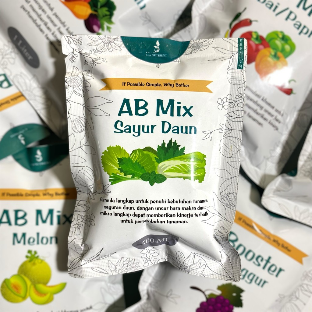 AB MIX Sayuran Daun Kemasan Padat 500ml Nutrisi Biang Hidroponik