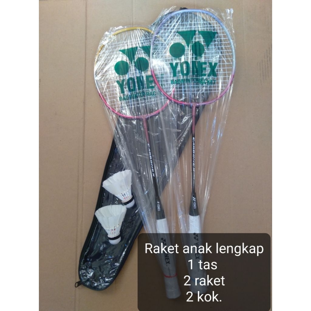 Jual raket badminton anak lengkap 1 tas 2 raket 2 kok siap pakai ...
