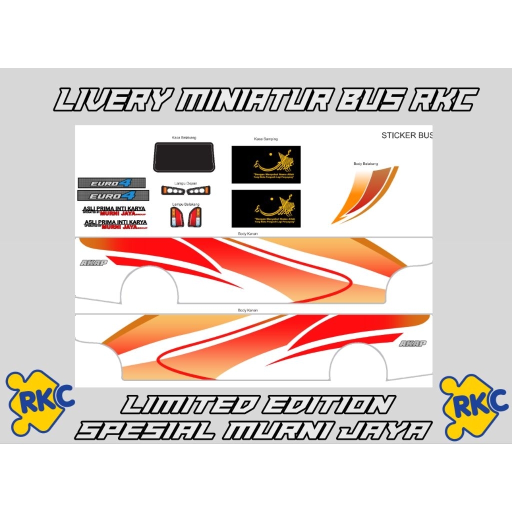 Jual livery miniatur bus rkc limited edition, aksesoris miniatur bus ...