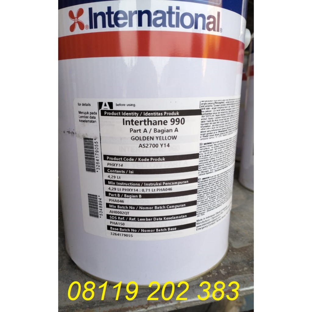 Jual Interthane 990 golden yellow AS2700 Y14 gloss 5L set PHXY14 golden ...