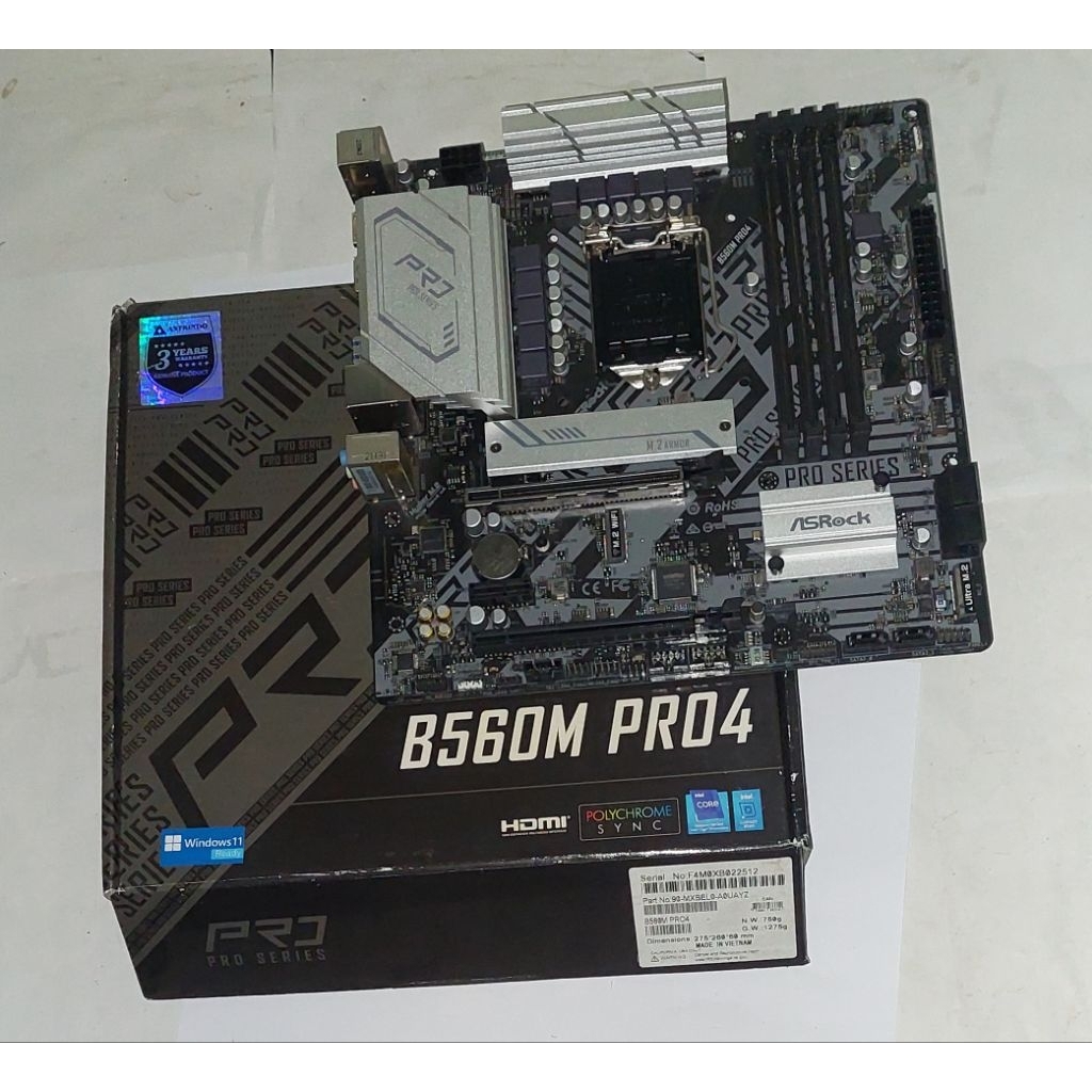 Carte mère ASRock B560M Pro4 Intel B560 LGA 1200 4xDDR4 128GB Micro ATX
