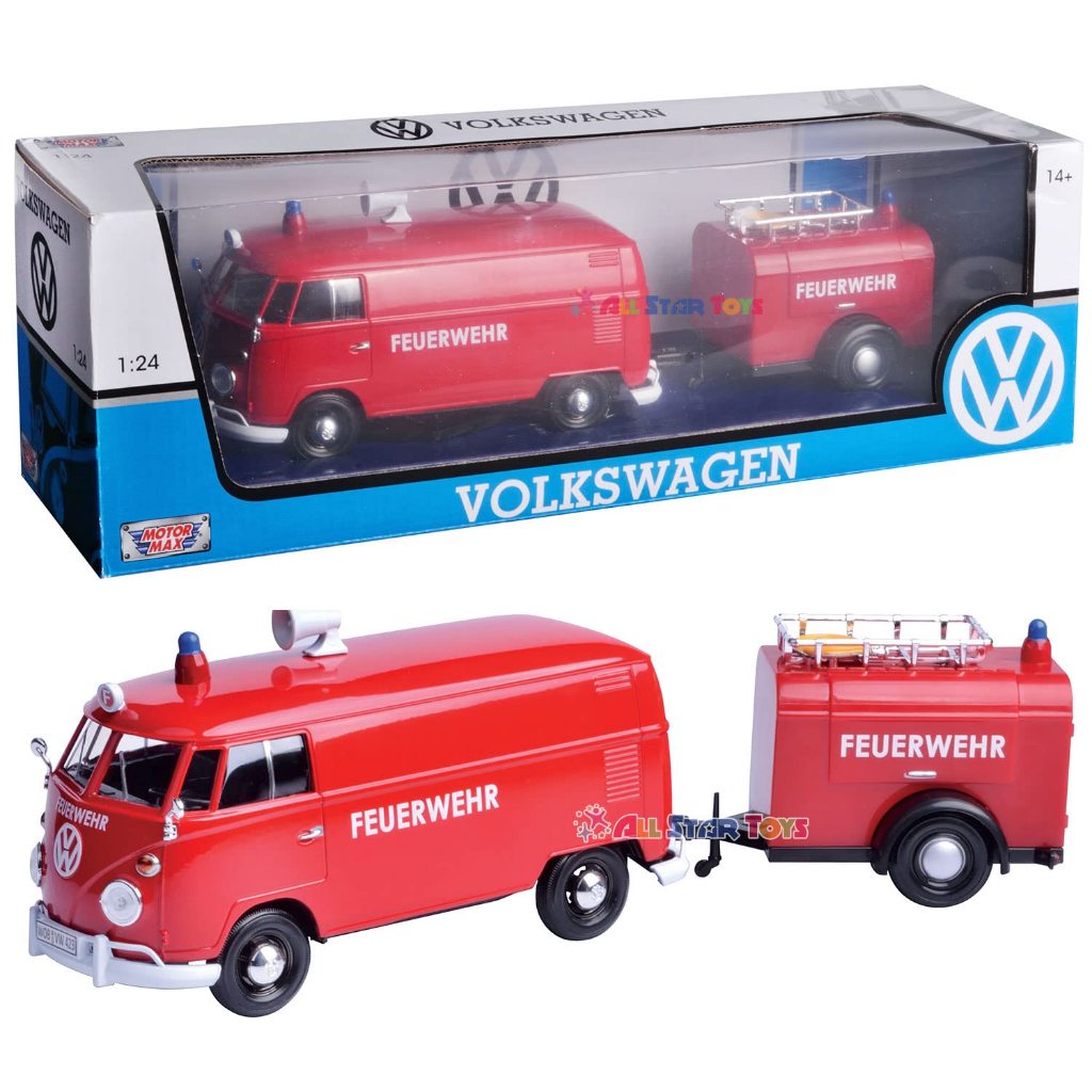 VW Combi Type 2 T1 Pompier Allemand avec remorque - Motormax