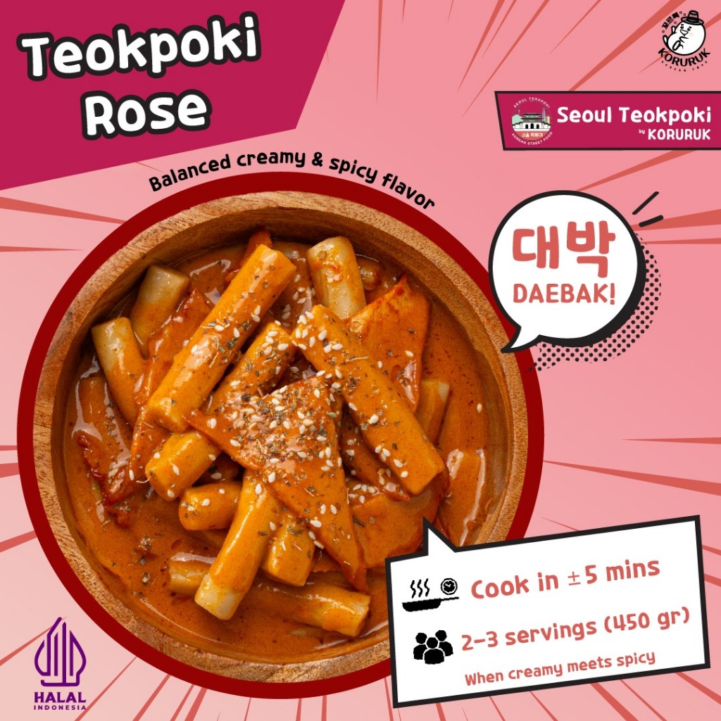 Jual [Seoul Teokpoki by Koruruk] Teokpoki Rose Cream 450gr - Teokpoki ...