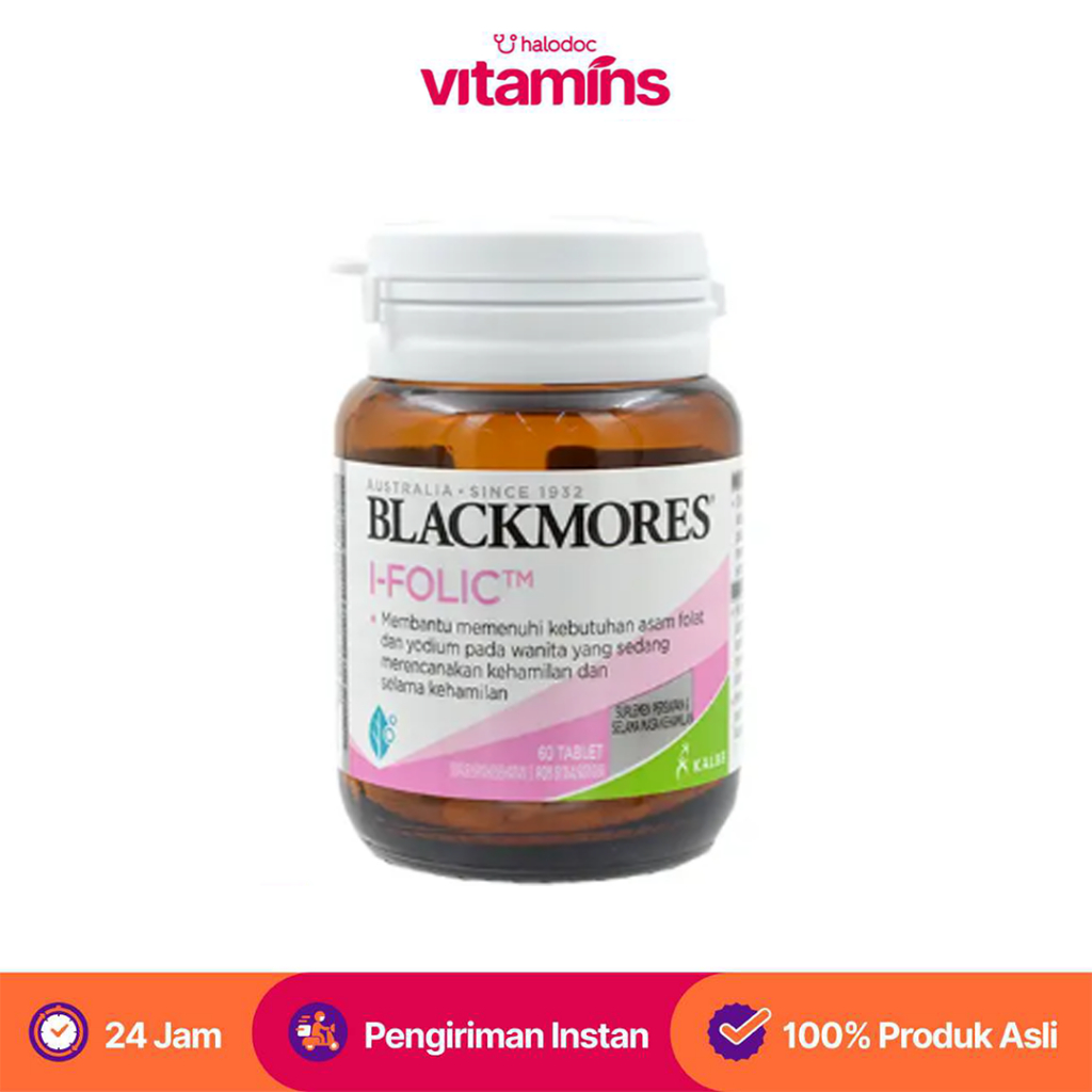 Blackmores I-Folic Suplemen Kehamilan Yodium dan Asam Folat isi 60 Tablet