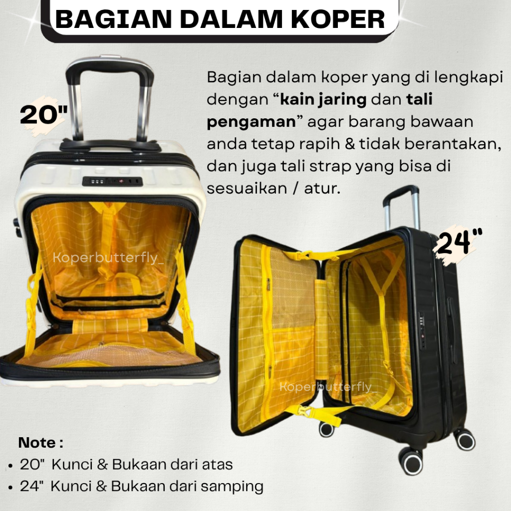 Jual NEW!! KOPER POLO LOUIS MODEL BUKAAN DEPAN 65816 20/24 INCH / KAIN ...
