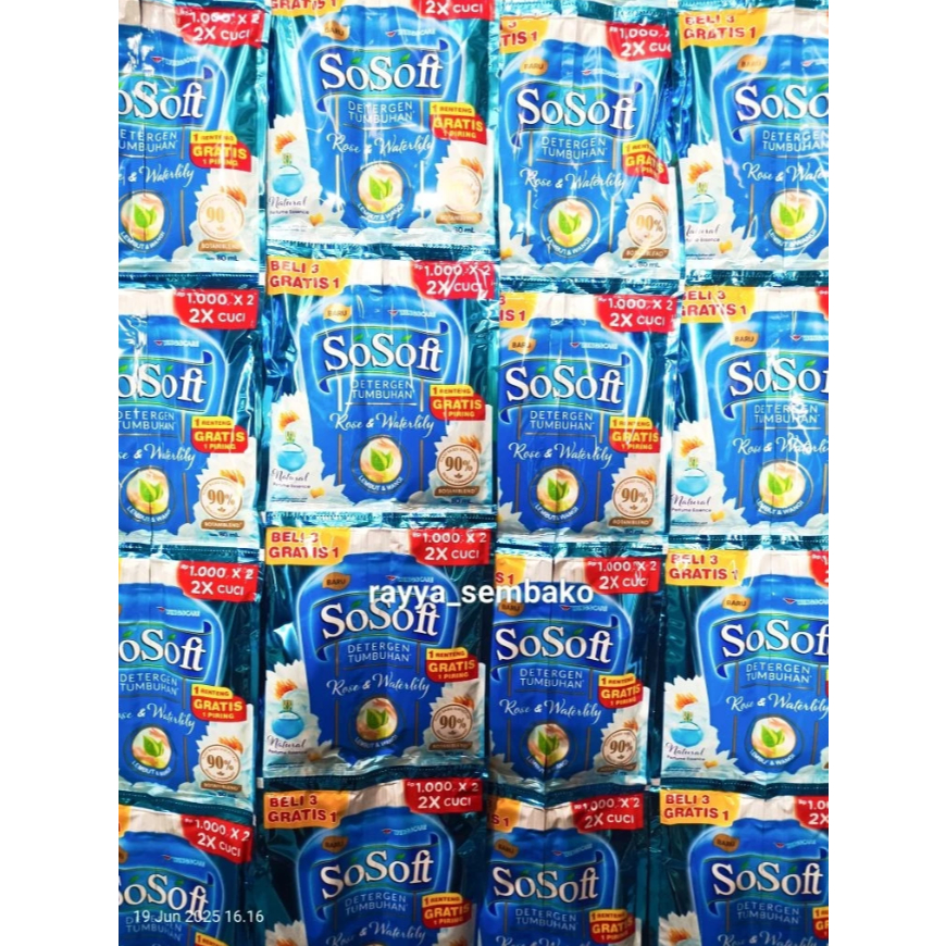 Jual 1 Dus Sosoft Detergen Cair 160 Sachet Isi 80mlv | Shopee Indonesia