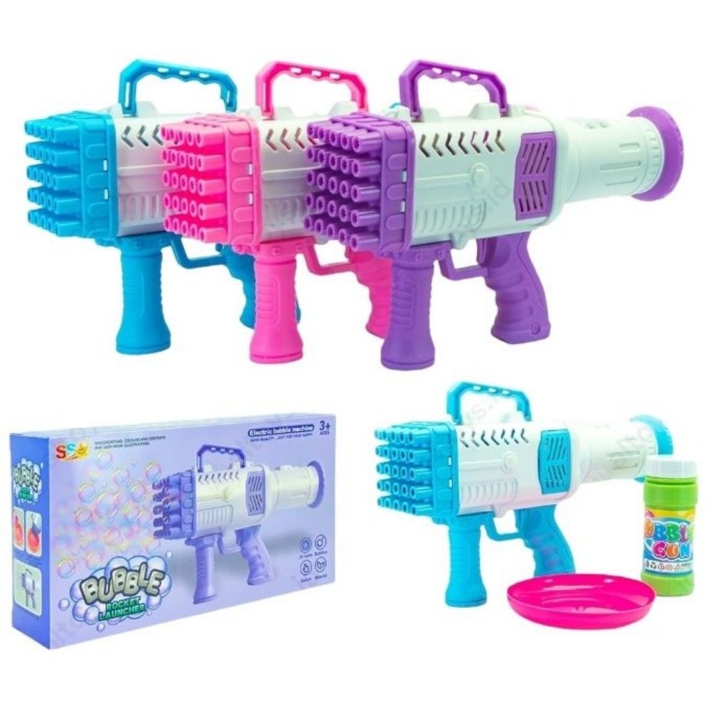 Jual Mainan Tembakan Gelembung Rocket Bubble Gun Bazoka 25 Hole ...