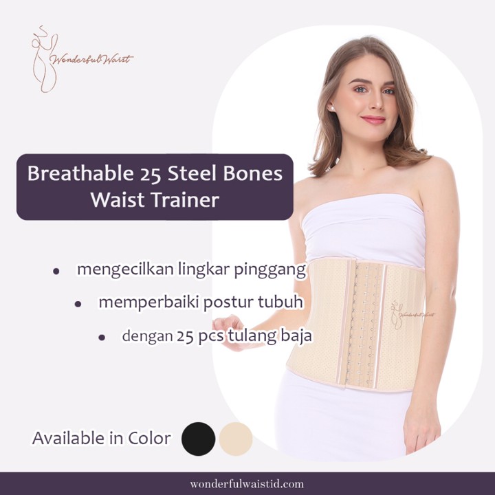 Korset pinggang 25 tulang / breathable corset / korset melahirkan / korset perut