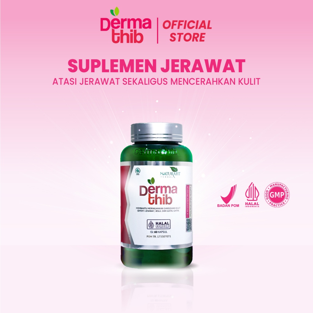 Dermathib - Obat Jerawat Isi 60 Kapsul Ekstrak Pegagan Daun Sambiloto Kunyit Acne Care Treatment