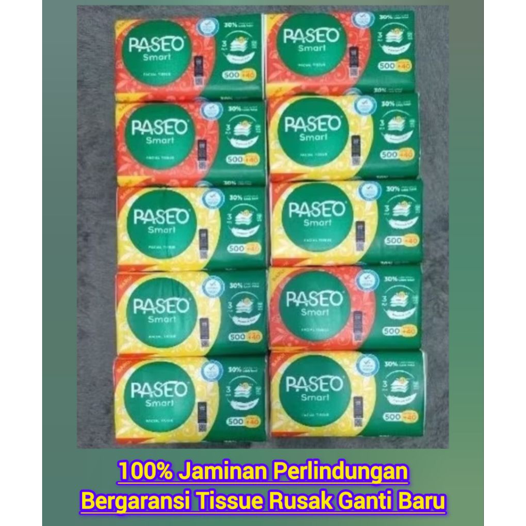Jual [ PAKET 10 PCS ] Tissue Paseo Smart 540 (500+40 Ply) 3 Ply | FREE ...