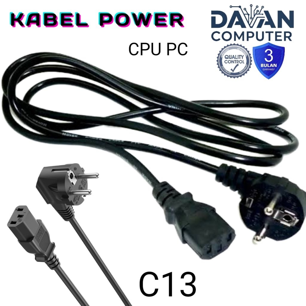 Jual Vention Kabel Power C13 Connector 3-Prong CPU PC Komputer UPS ...