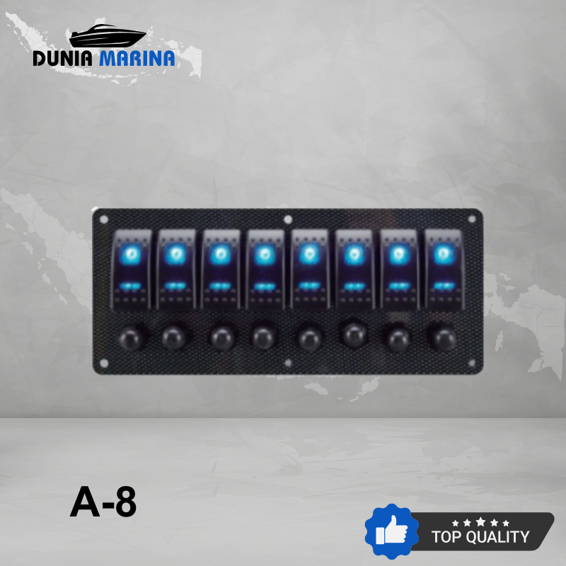 Jual A-8G &A-8B_Saklar Switch Panel 8 Gang With Led Switch | Shopee ...